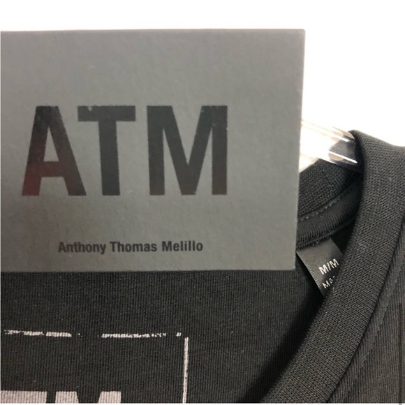 ATM | NWT Pima Cotton Ruched Long Sleeve Mini Dress Black Medium - Picture 4 of 7